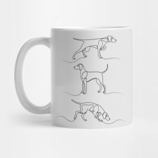 Continuous Line Weimaraners (Grey Background) Mug